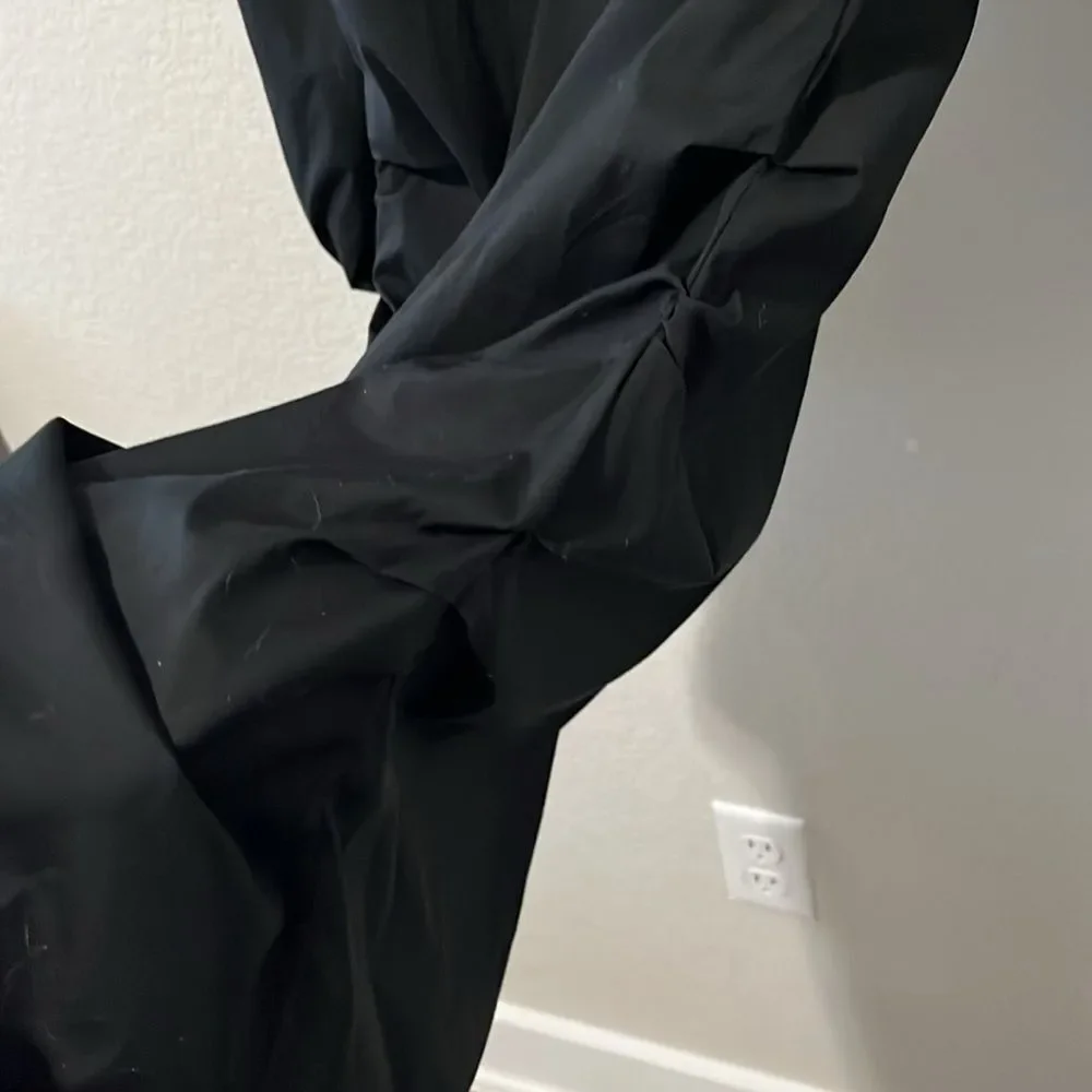 SARA ROKA Black Button Down Mini Shirtdress, Ruched Sides, Size 40(IT), S/4(US) - Picture 10 of 10